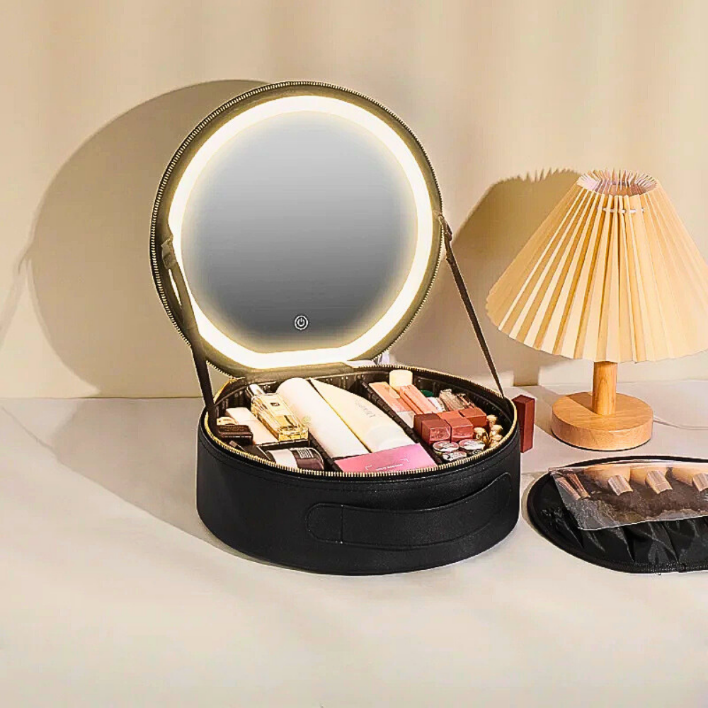 Borsa Make Up da Viaggio con Specchio Illuminato e Power Bank