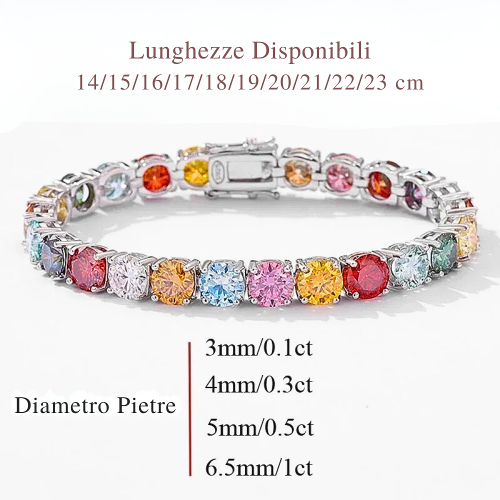 Bracciale Tennis con Moissaniti Multicolor