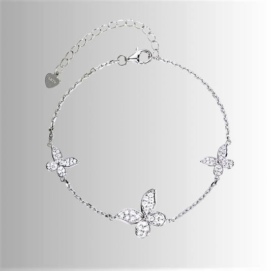 Bracciale con 3 Farfalle in Moissanite D Color