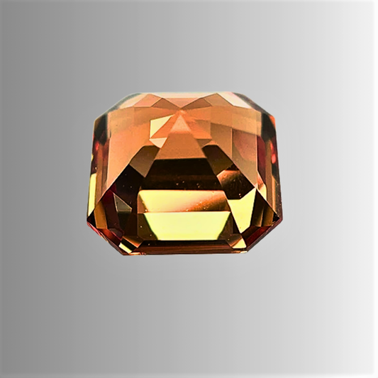 Zaffiro Arancio Lab Grown Taglio Asscher Certificato