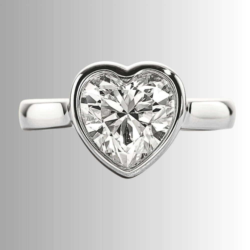 Solitario con Moissanite a Cuore di ct 3,00