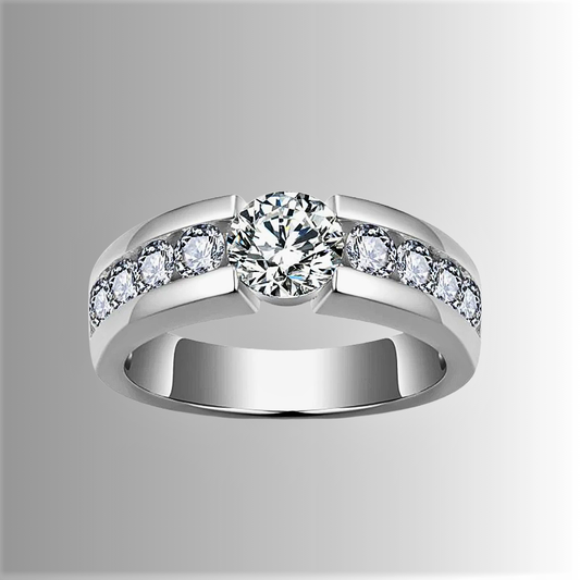 Fede con Moissanite per Ct 2.20 Certificata D Color