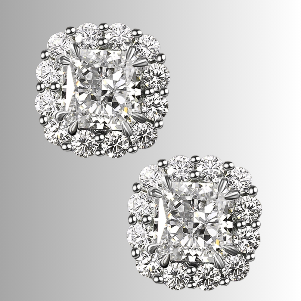 Orecchini a Fiore con Moissaniti Colorate di ct 4,00