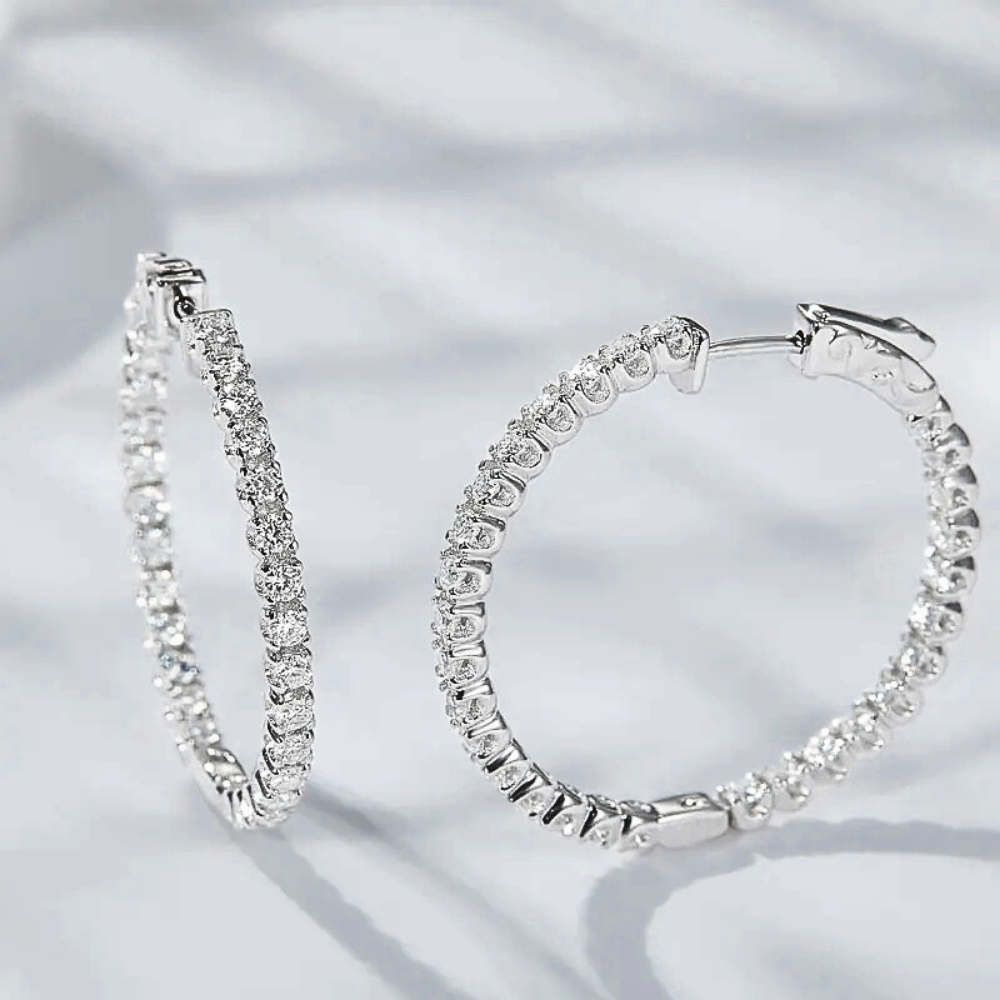 Orecchini a Cerchio con Moissaniti per ct 1,50