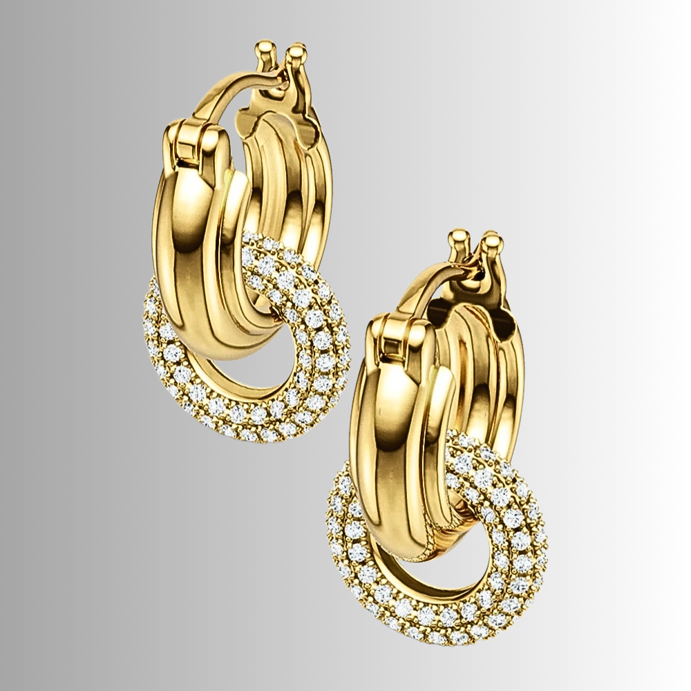 Orecchini ad Anello con Pendente in Moissaniti