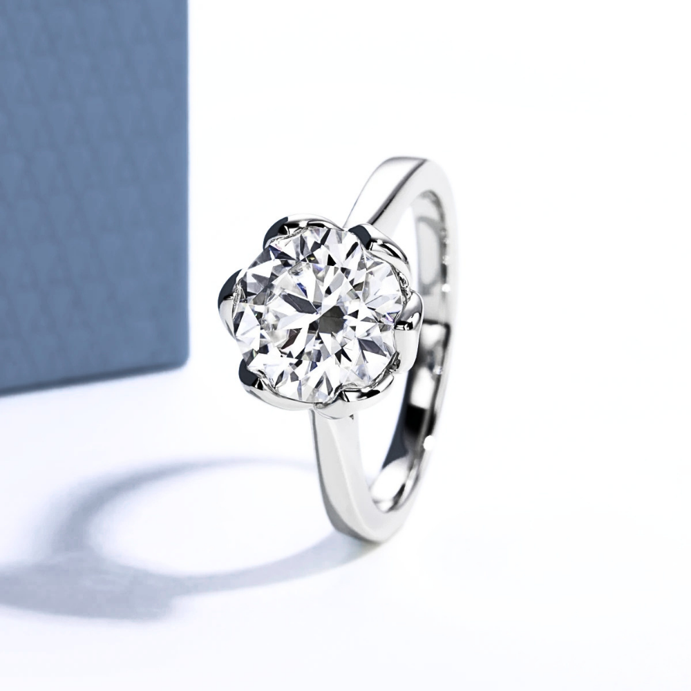 Solitario con Moissanite di ct 3,00