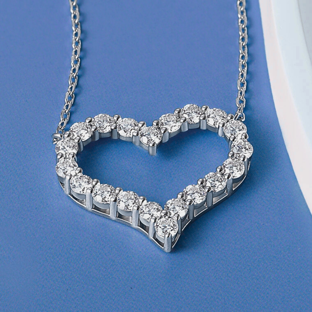 Parure Collana e Orecchini a Cuore con Moissaniti