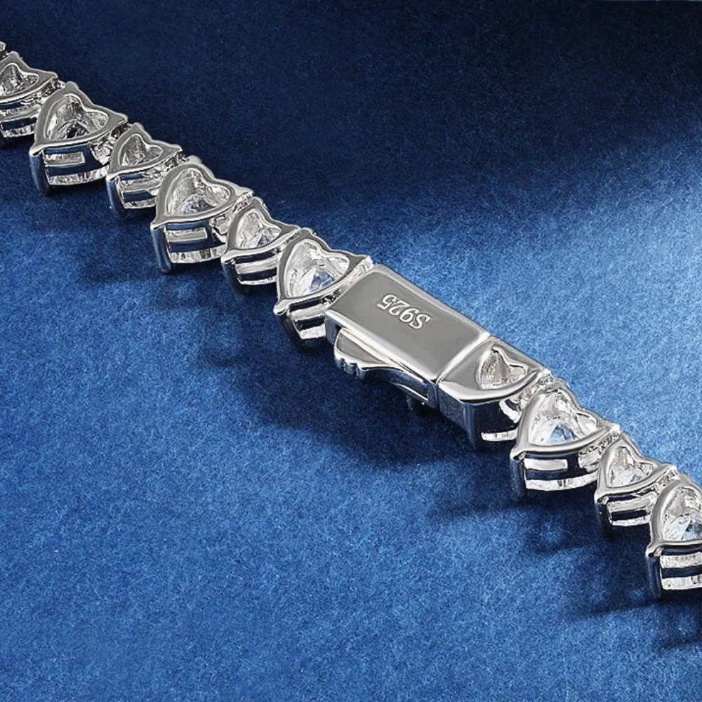 Collana Tennis con Moissaniti Taglio Cuore
