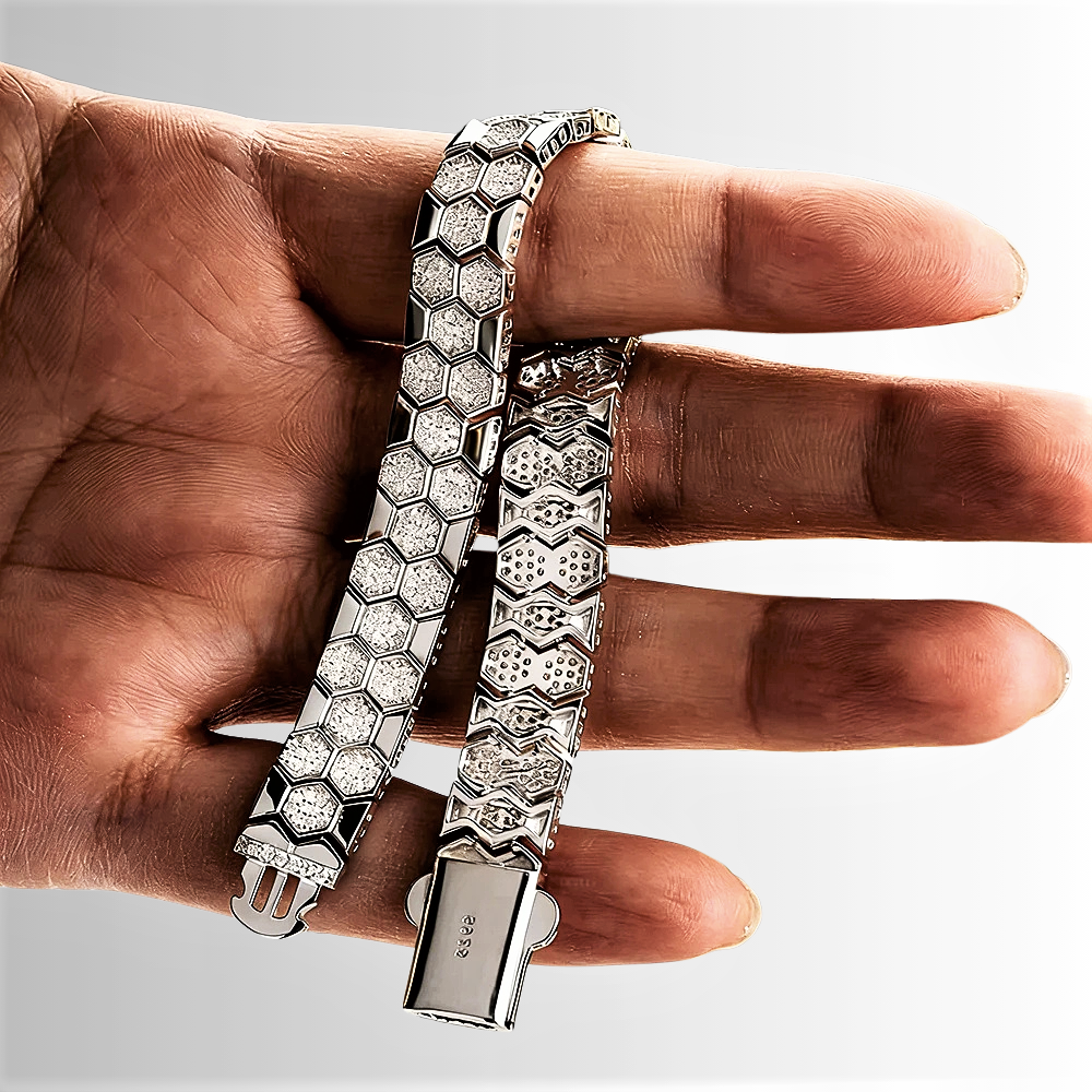 Bracciale a Nido d'Ape con Moissaniti