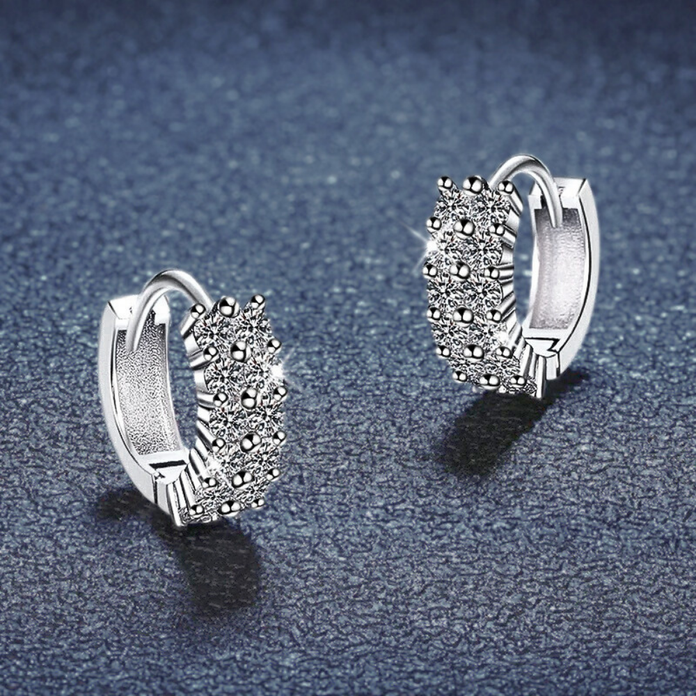 Orecchini a Doppia Striscia con Moissaniti per ct 0.72