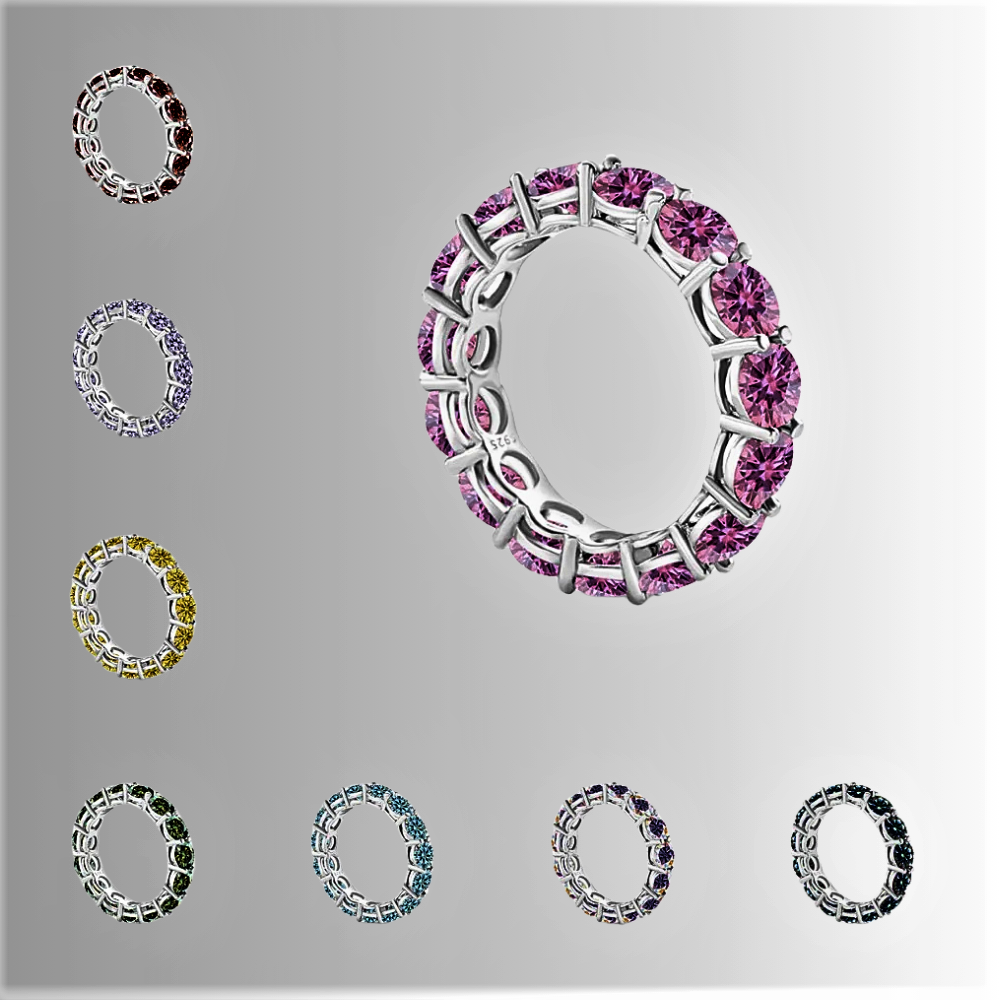 Eternity con Moissaniti Colorate per ct 7,00