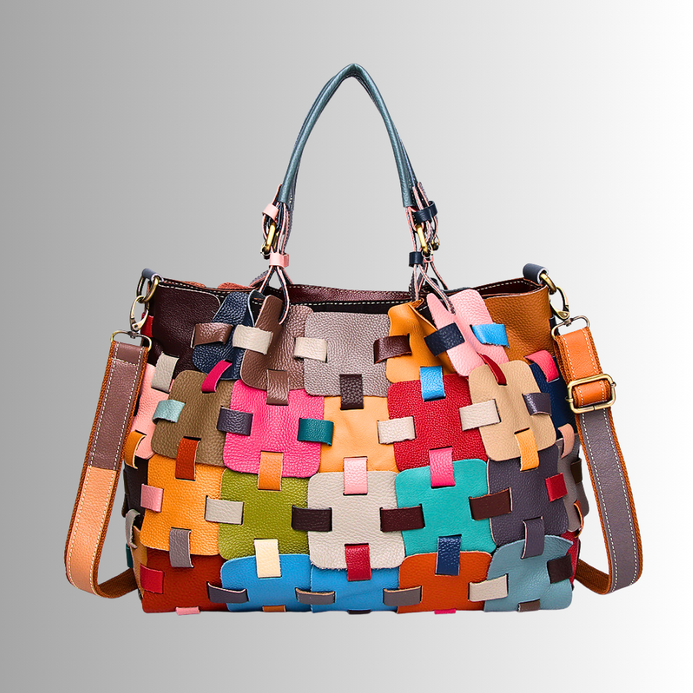 Borsa Patchwork in Fiore di Pelle di Vitellino
