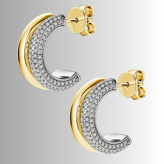 Orecchini Bicolore con Moissaniti per ct 0,60