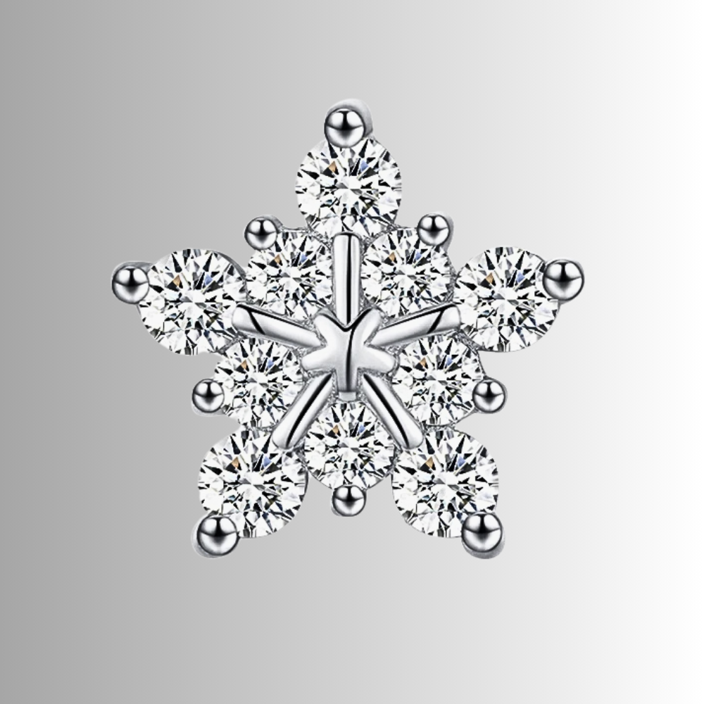 Orecchini a Fiocco di Neve con Moissaniti per ct 0,52