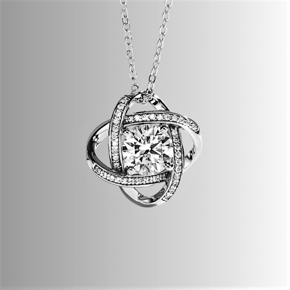 Collana "Nodo d'Amore" con Moissanite da ct 3,00