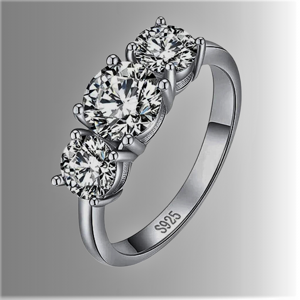 Trilogy con Moissanite Certificata da 2 o 4 Carati