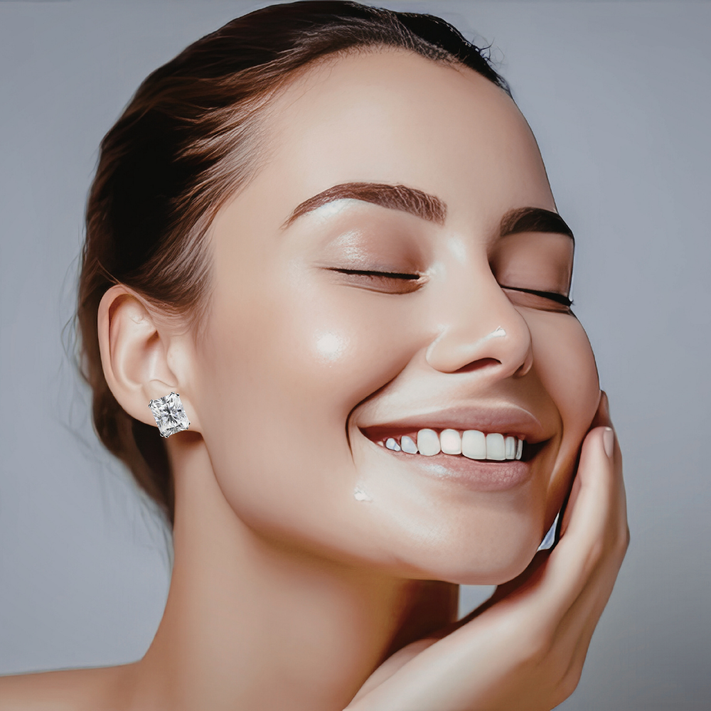 Orecchini Punto Luce con Moissaniti Taglio Radiant