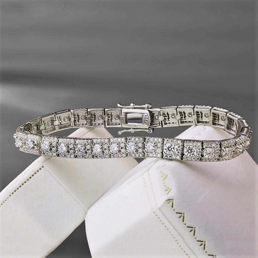 Bracciale a Segmenti in Moissanite D Color Certificata