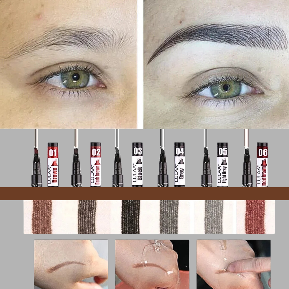 Matita Liquida per Sopracciglia a 4 Pennelli