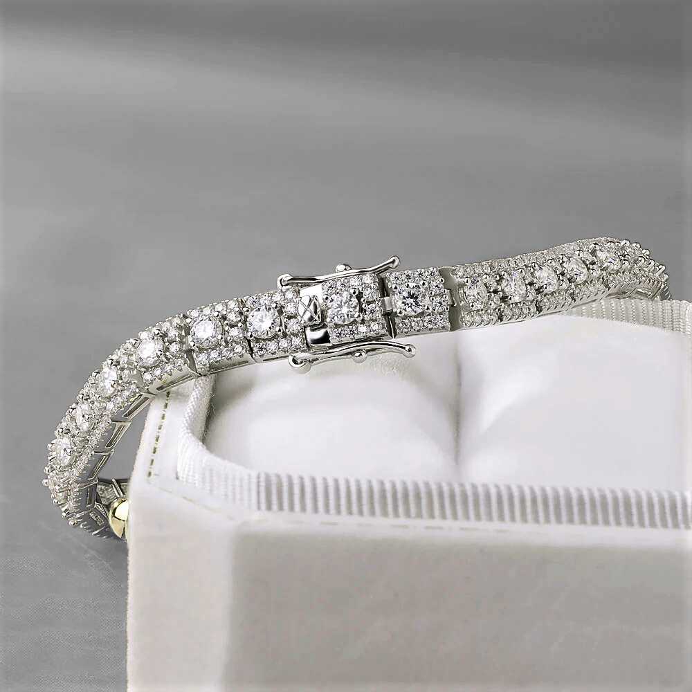 Bracciale a Segmenti in Moissanite D Color Certificata