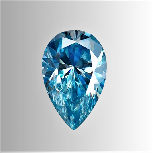 Moissanite Blu Ghiaccio Taglio Goccia Certificata