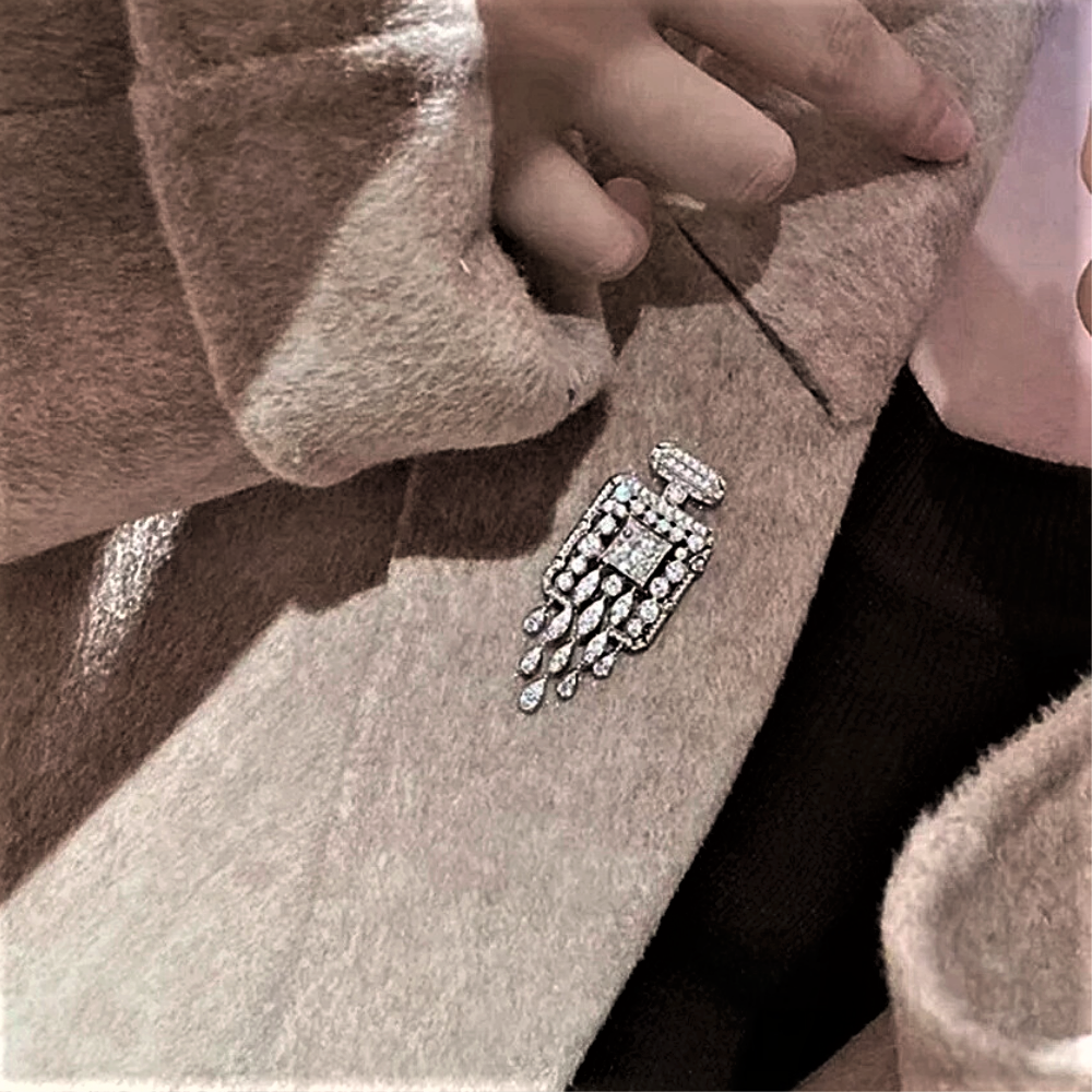 Collana Stile Liberty con Pendente/Spilla in Diamanti Lab Grown