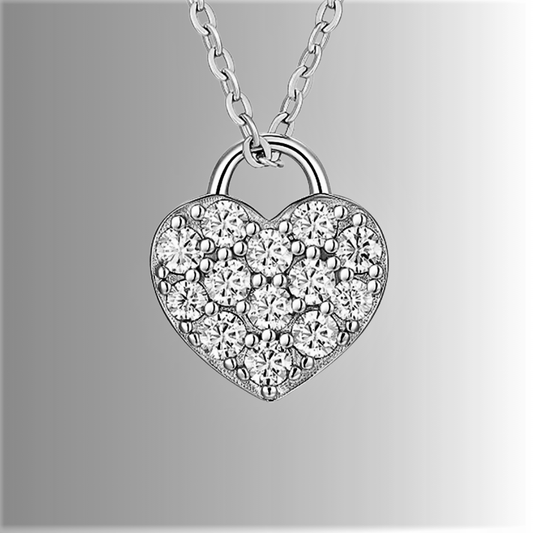 Collana con Cuore in Moissanite D color per ct 0.65