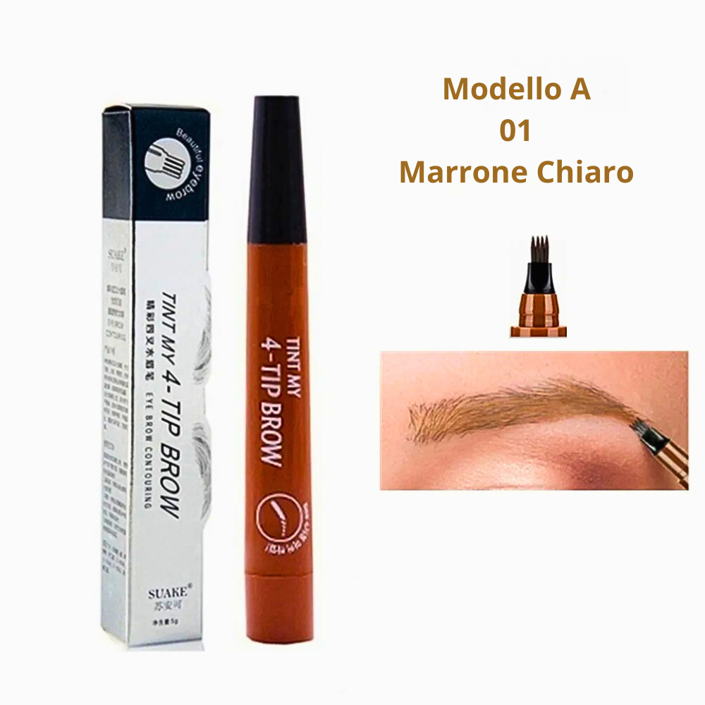 Matita Liquida per Sopracciglia a 4 Pennelli
