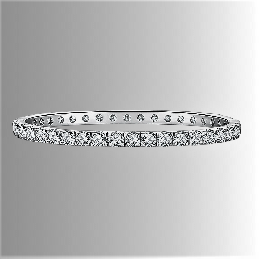 Bracciale Rigido Lux Eternity con Moissaniti D Color fino a 12 Carati