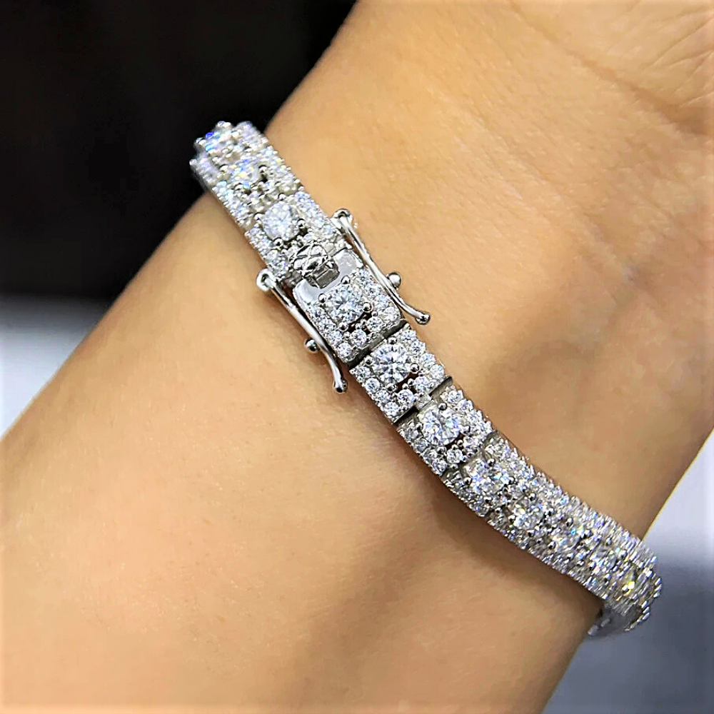 Bracciale a Segmenti in Moissanite D Color Certificata