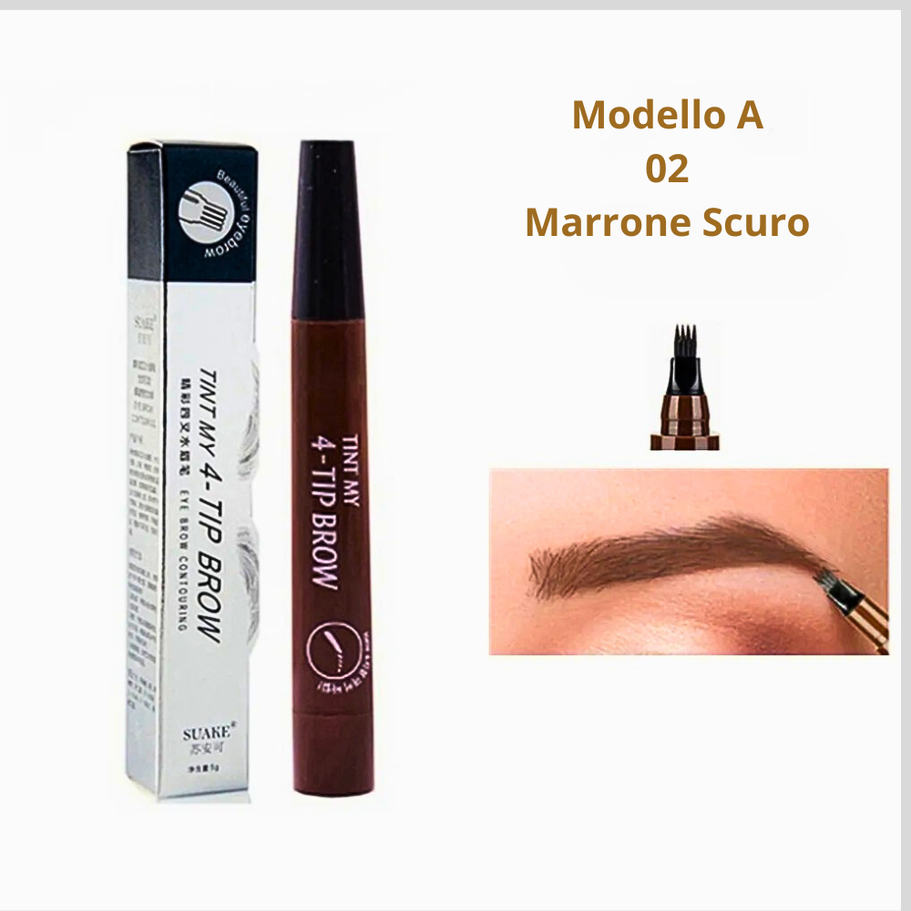 Matita Liquida per Sopracciglia a 4 Pennelli