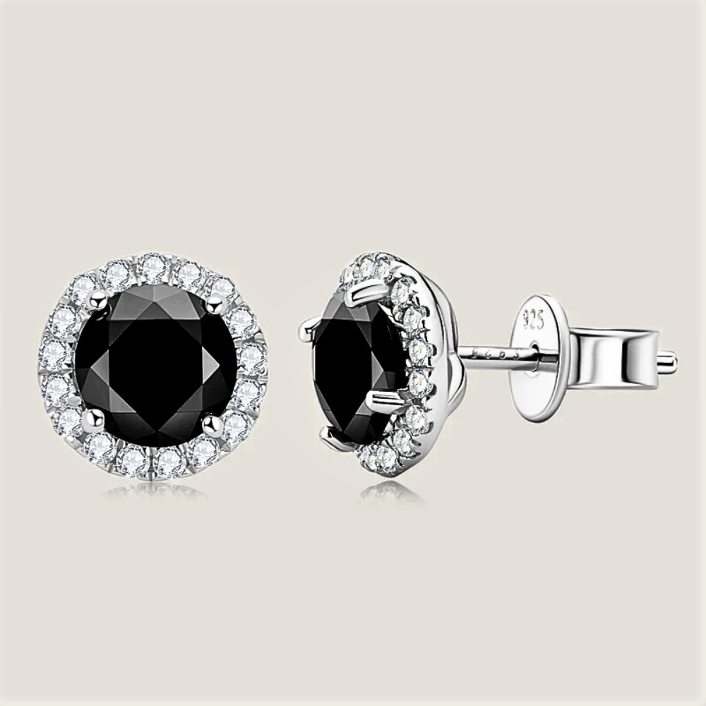 Parure Collana e Orecchini in Moissanite Nera