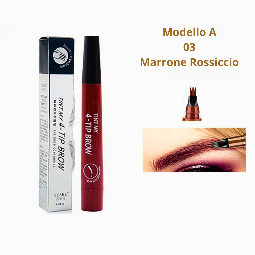 Matita Liquida per Sopracciglia a 4 Pennelli