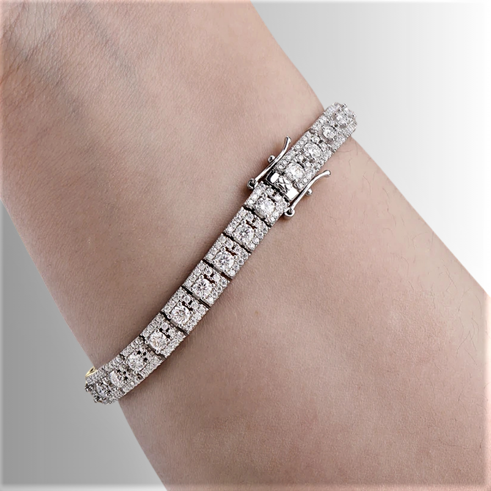 Bracciale a Segmenti in Moissanite D Color Certificata
