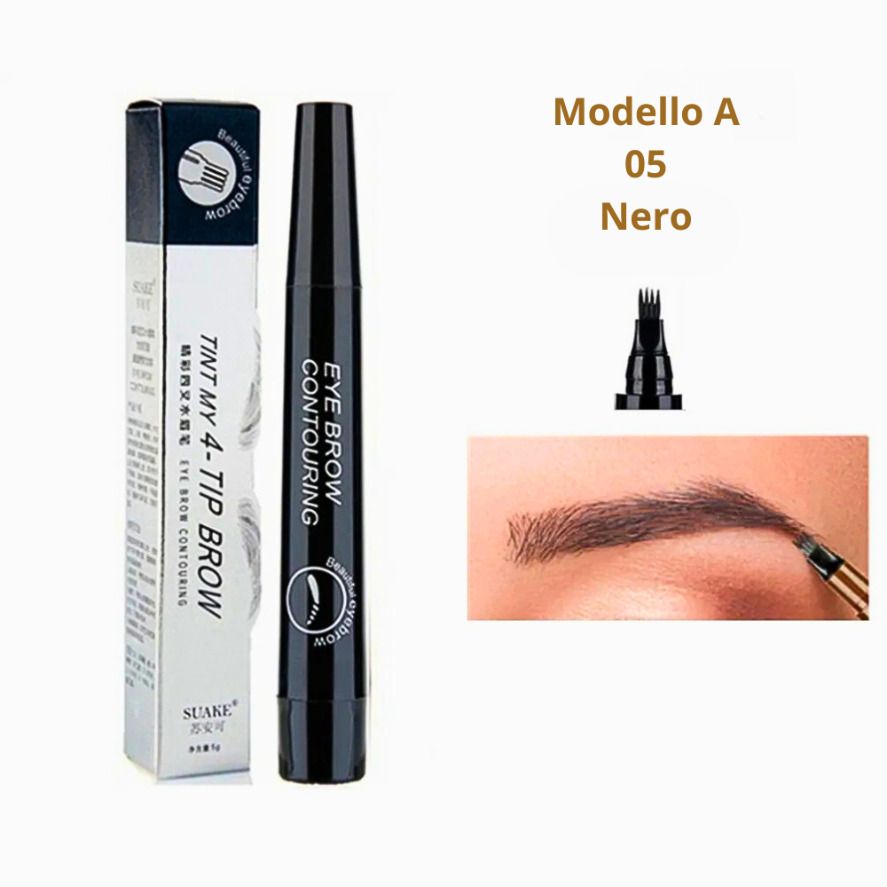 Matita Liquida per Sopracciglia a 4 Pennelli