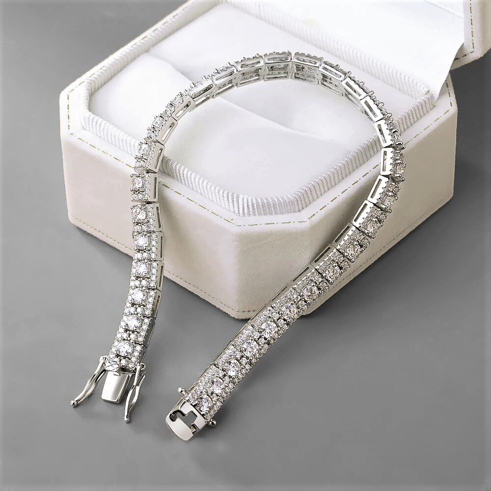Bracciale a Segmenti in Moissanite D Color Certificata