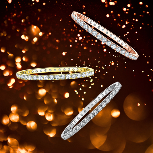Bracciale Rigido Lux Eternity con Moissaniti D Color fino a 12 Carati