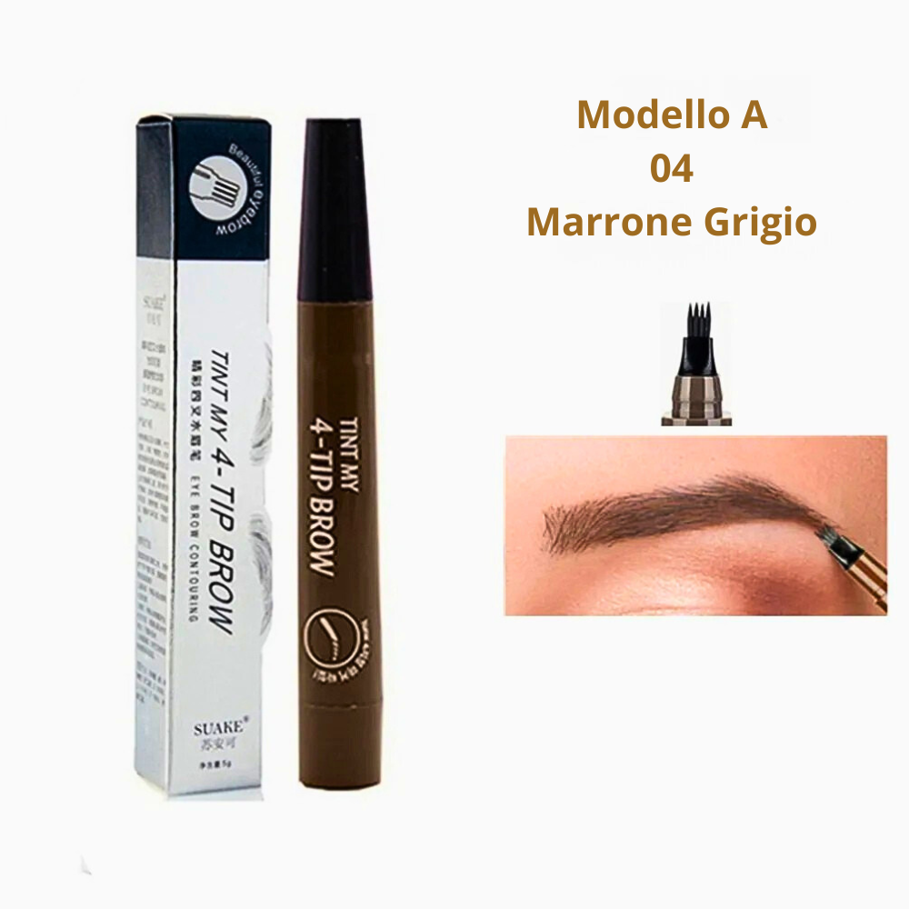 Matita Liquida per Sopracciglia a 4 Pennelli