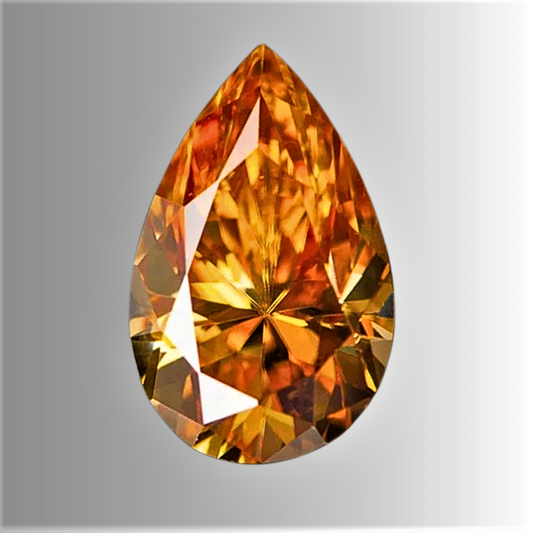 Moissanite Champagne Taglio Goccia Certificata