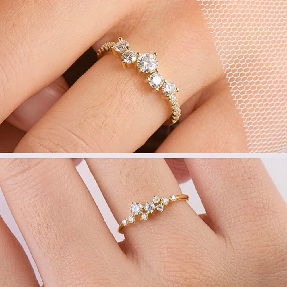 Fedina a  Pietre Sfalsate con Moissanite