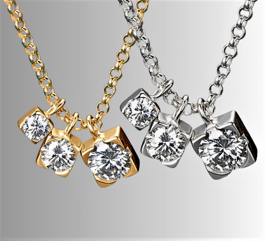 Collana a Tre Ciondoli con Moissaniti per ct 0,90