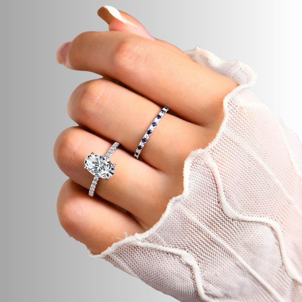 Eternity Bicolore in Moissaniti da mm 1,50