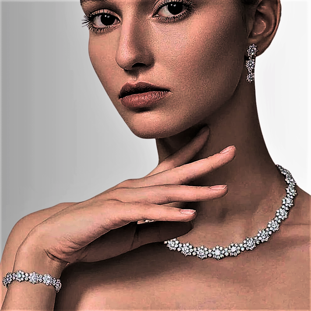 Parure Floreale in Moissaniti D Color