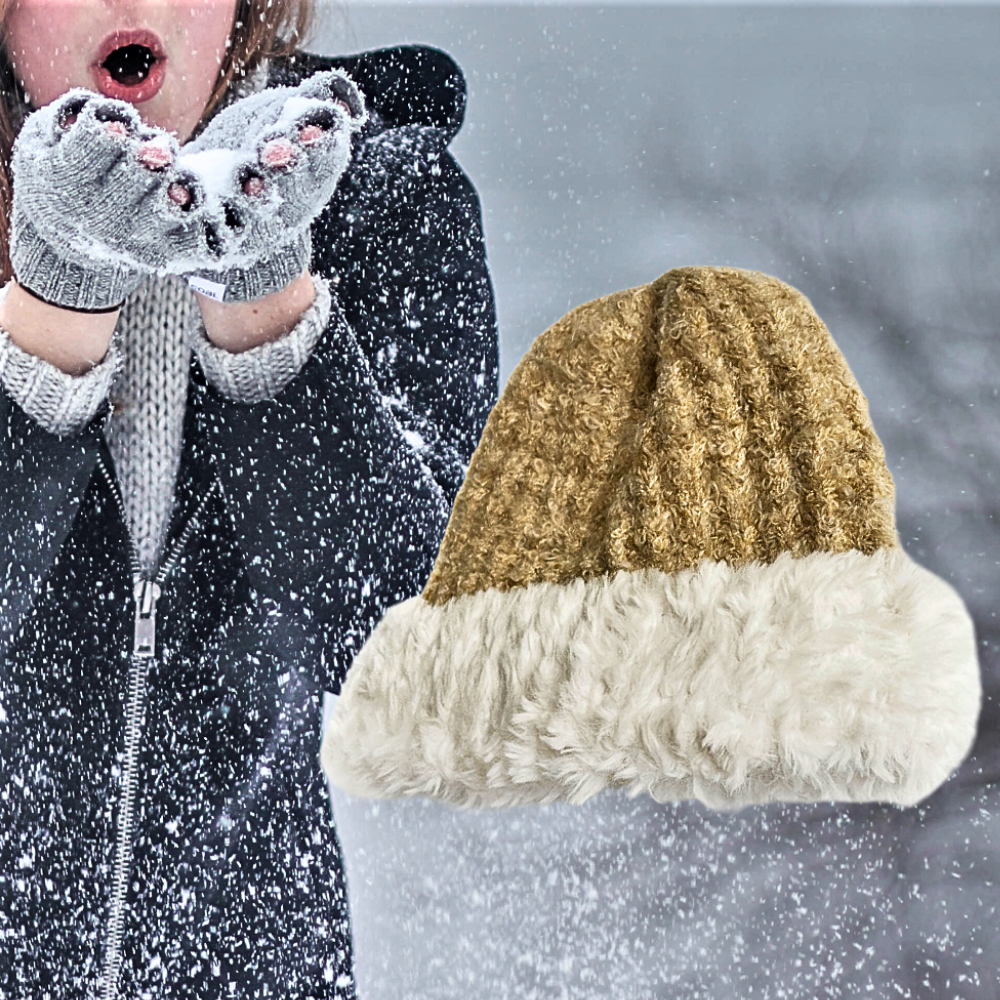 Gorro de mezcla de lana de dos tonos Elegancia y comodidad para un invierno cálido