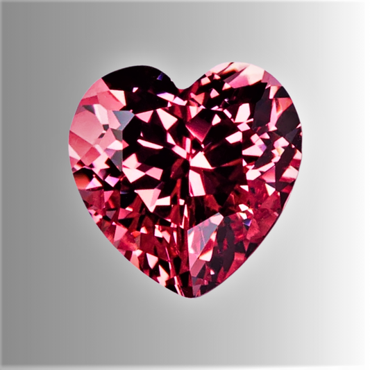 Zaffiro Padparadscha Lab Grown Taglio Cuore con Certificato