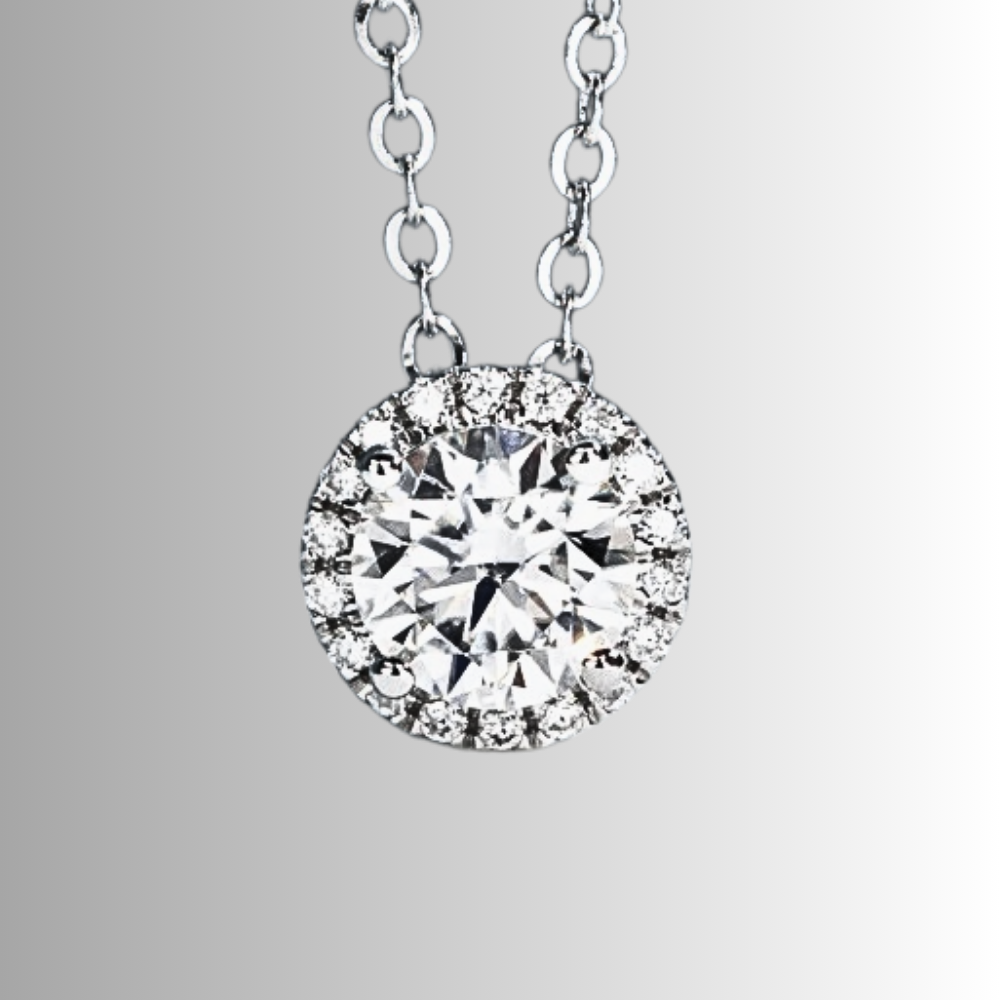 Collana Punte Luce Contornato con Moissanite di ct 1,00