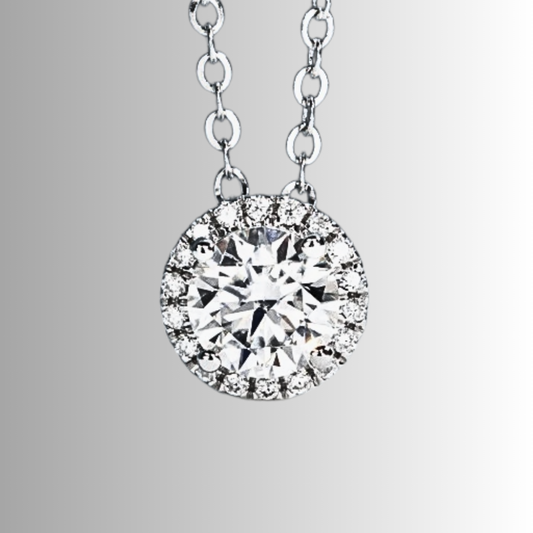Collana Punte Luce Contornato con Moissanite di ct 1,00