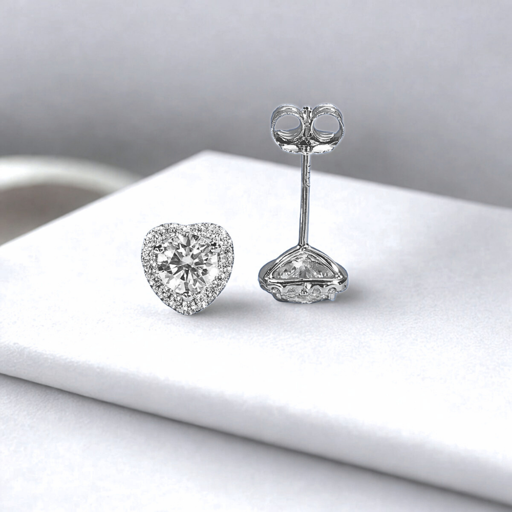 Orecchini a Cuore con Moissaniti