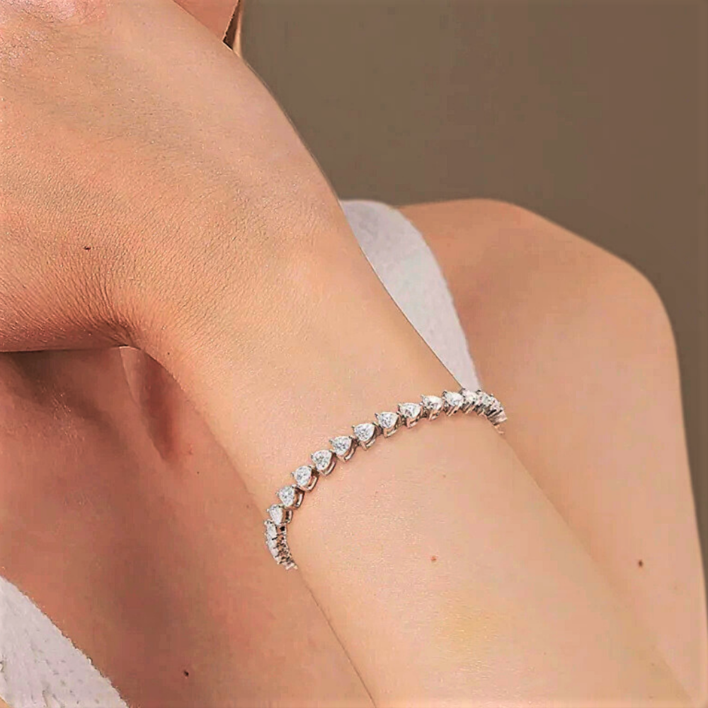 Bracciale Tennis con Moissaniti Taglio Cuore