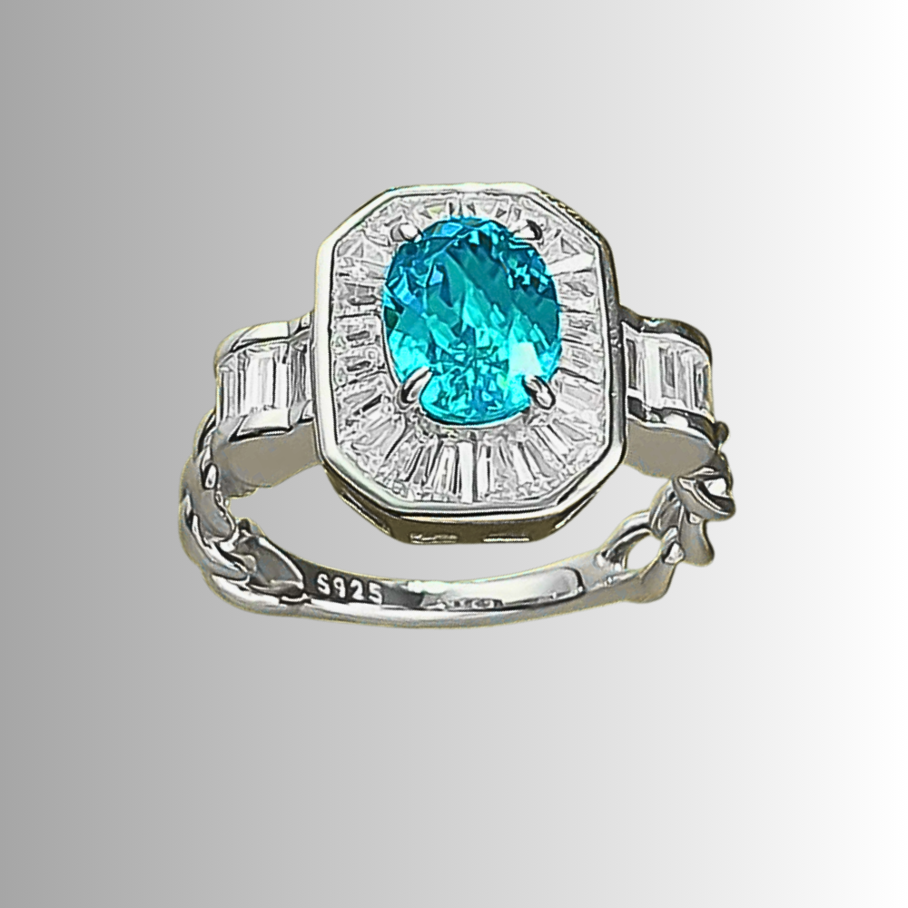 Fascia Ottagonale con Paraiba creata in Laboratorio di ct 1,50